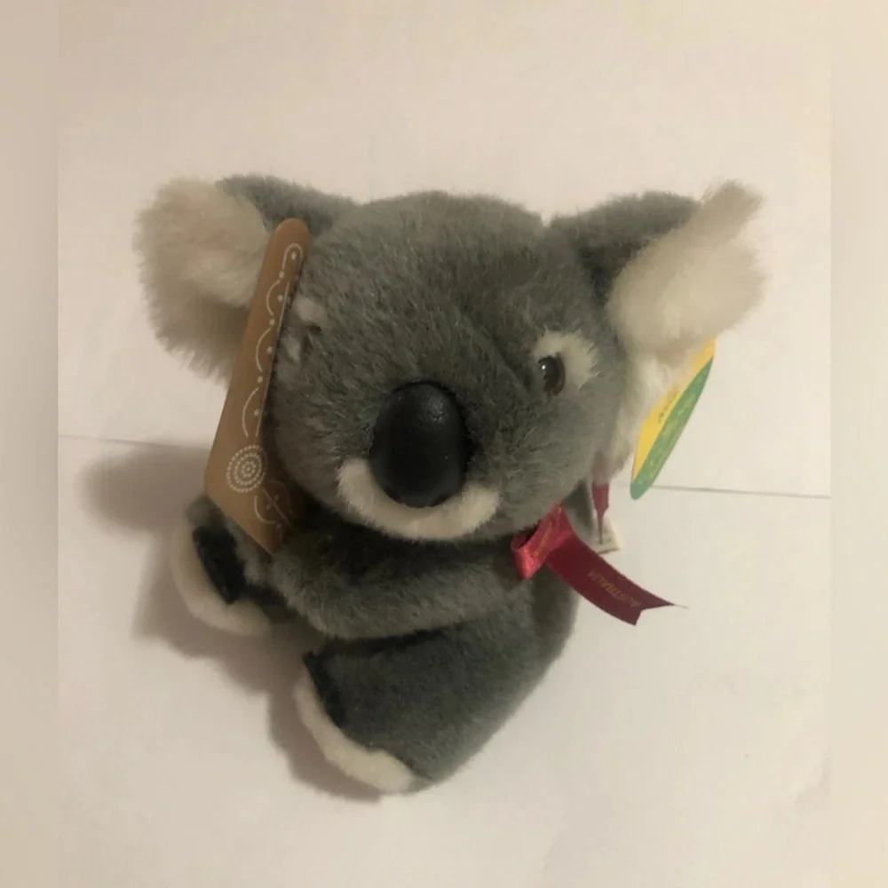 Uni-Toys Uniring Australia Koala Bear Soft Animal Plush Toy Bow Boomerang 6